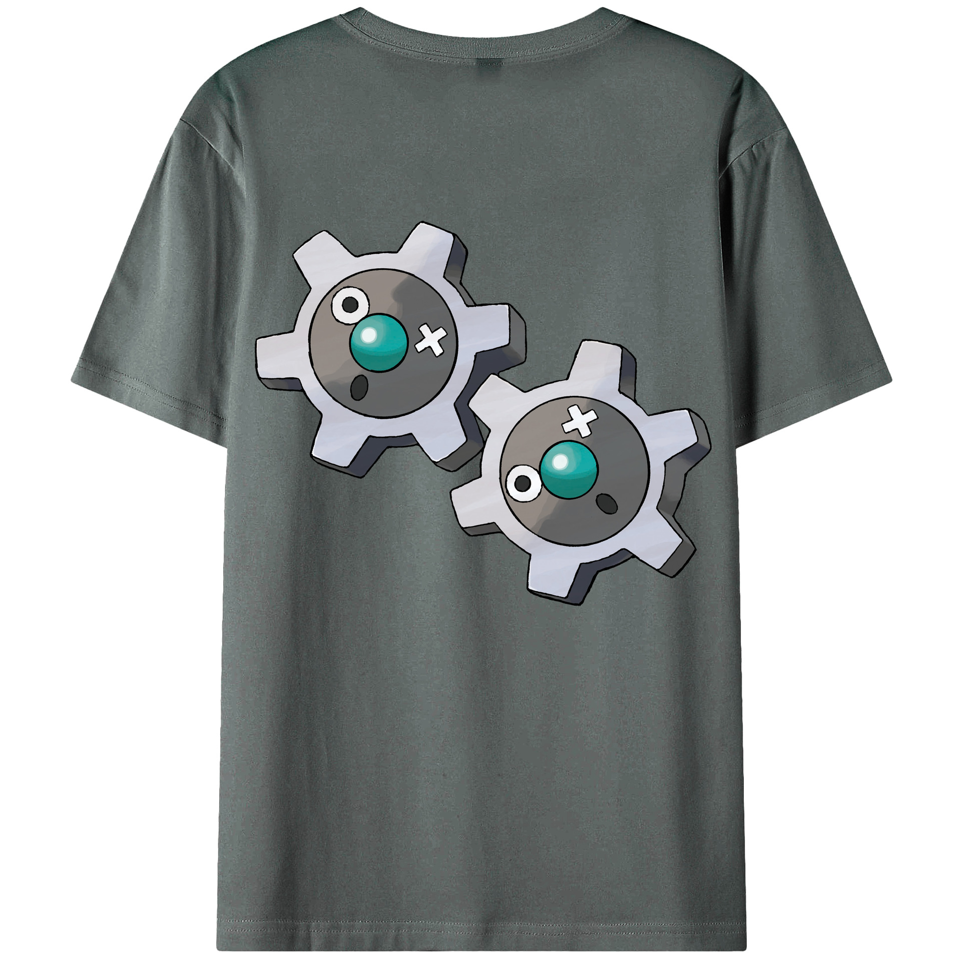 （画像用） ポケットモンスター Pokémon 綿100％ メンズ半袖Tシャツ（バックプリント） 通気性